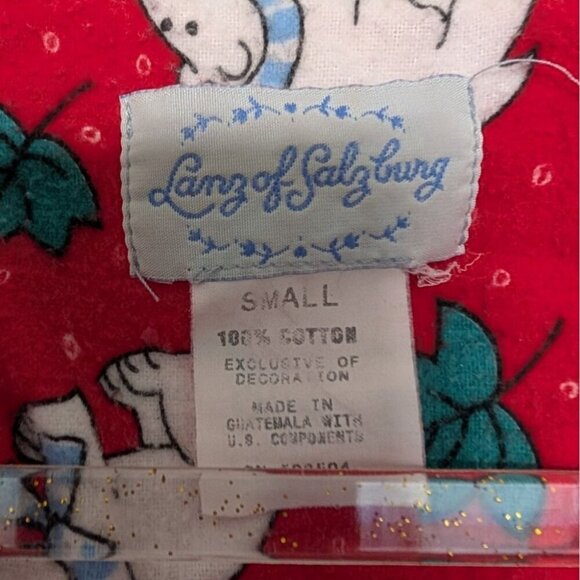 Lanz of Salzburg Flannel Polar Bear Nightgown Womens Size Small Red Oversized - Picture 4 of 7